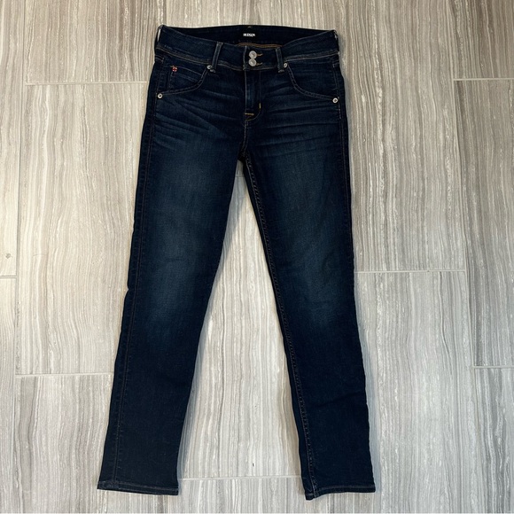 Hudson Collin Mid Rise Skinny Jeans Size 28 | 28" Inseam Dark Wash Premium Denim - Picture 3 of 8